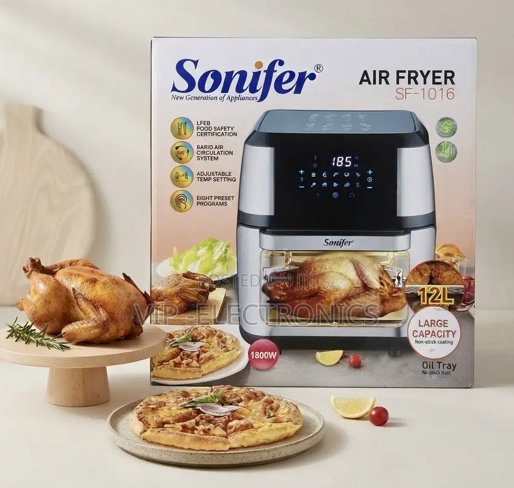 Sonifer 12L Digital Air Fryer – 1800W Powerful Motor Large Capacity