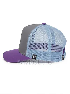 KUMA Black Panther Patch Mesh Trucker Hat - Purple/Grey