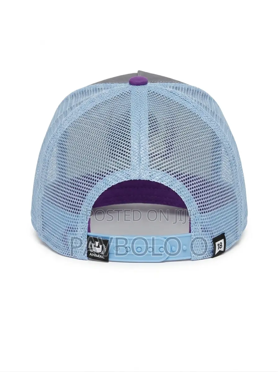 KUMA Black Panther Patch Mesh Trucker Hat - Purple/Grey