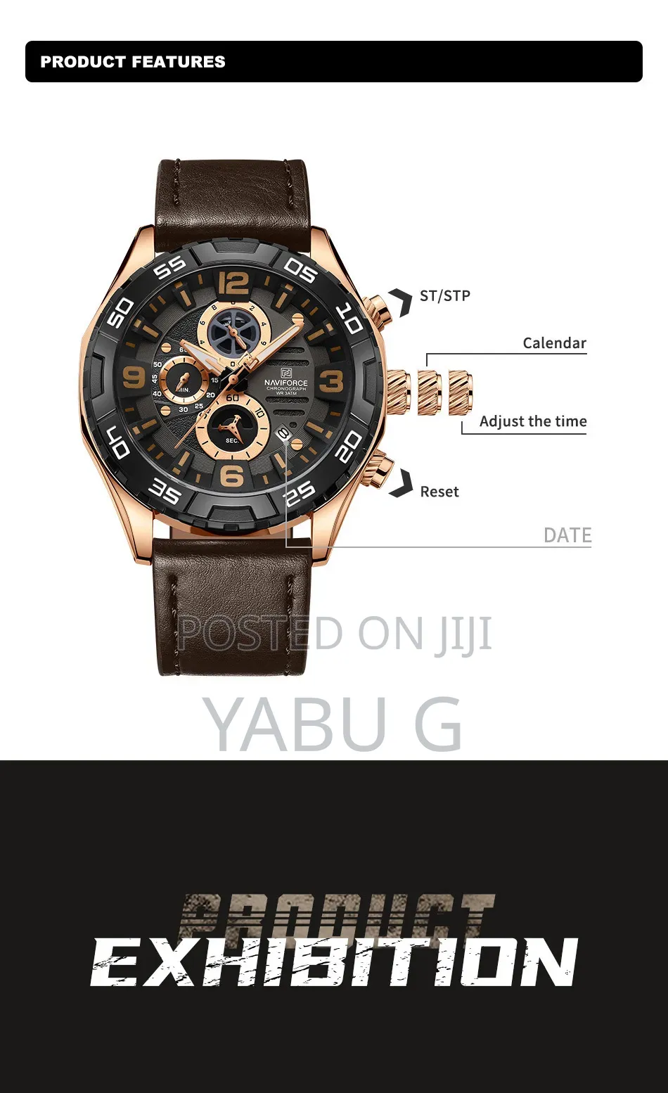 NAVIFORC Luxury Sport Men Watch Business Casual Quartz