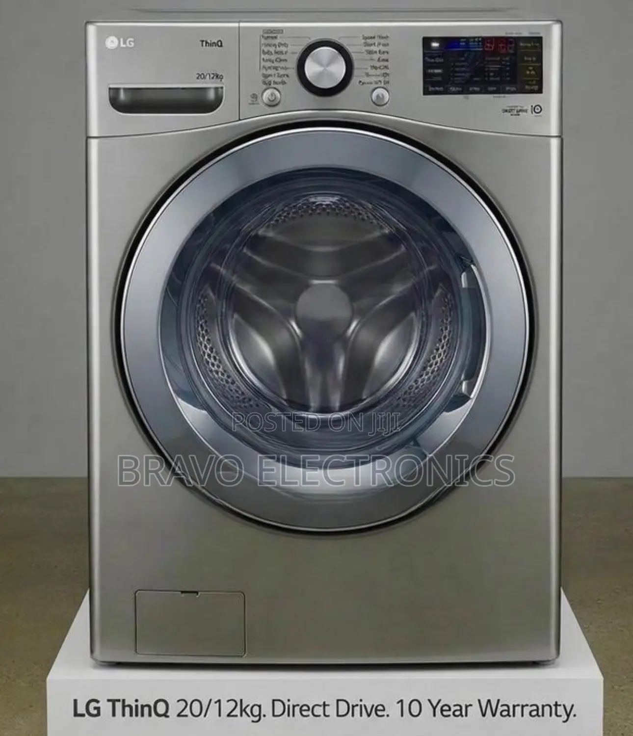 LG ThinQ 20/12kg Wash and Dryer – Stainless Steel