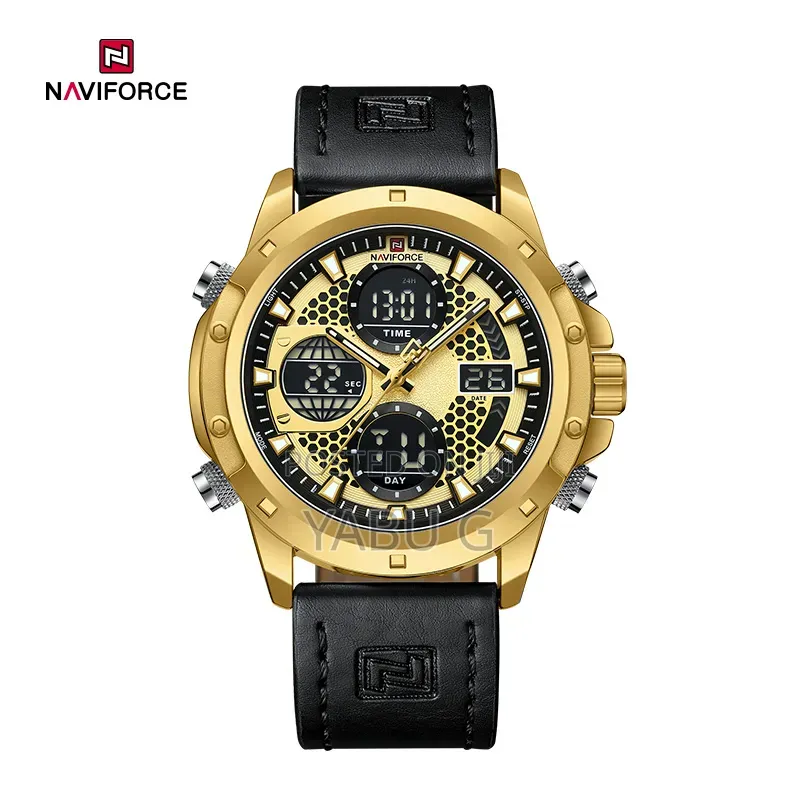 Naviforce Watch Features a Distinct Gold Case and a Textured Black