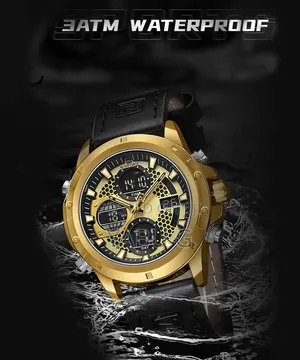 NAVIFORCE Men's Leather Pu Military Digital Watch Fashionable Classic