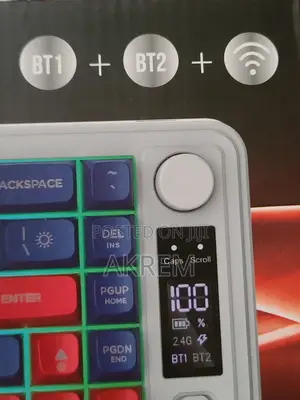 HXSJ L68 Tri-Mode(3 በአንድ)Wireless Gaming Keyboard (RGB, Screen & Knob)