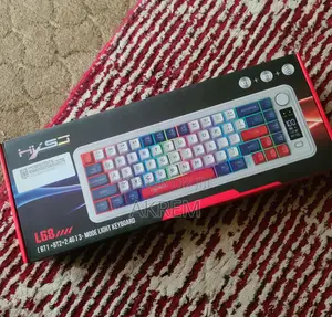 HXSJ L68 Tri-Mode(3 በአንድ)Wireless Gaming Keyboard (RGB, Screen & Knob)