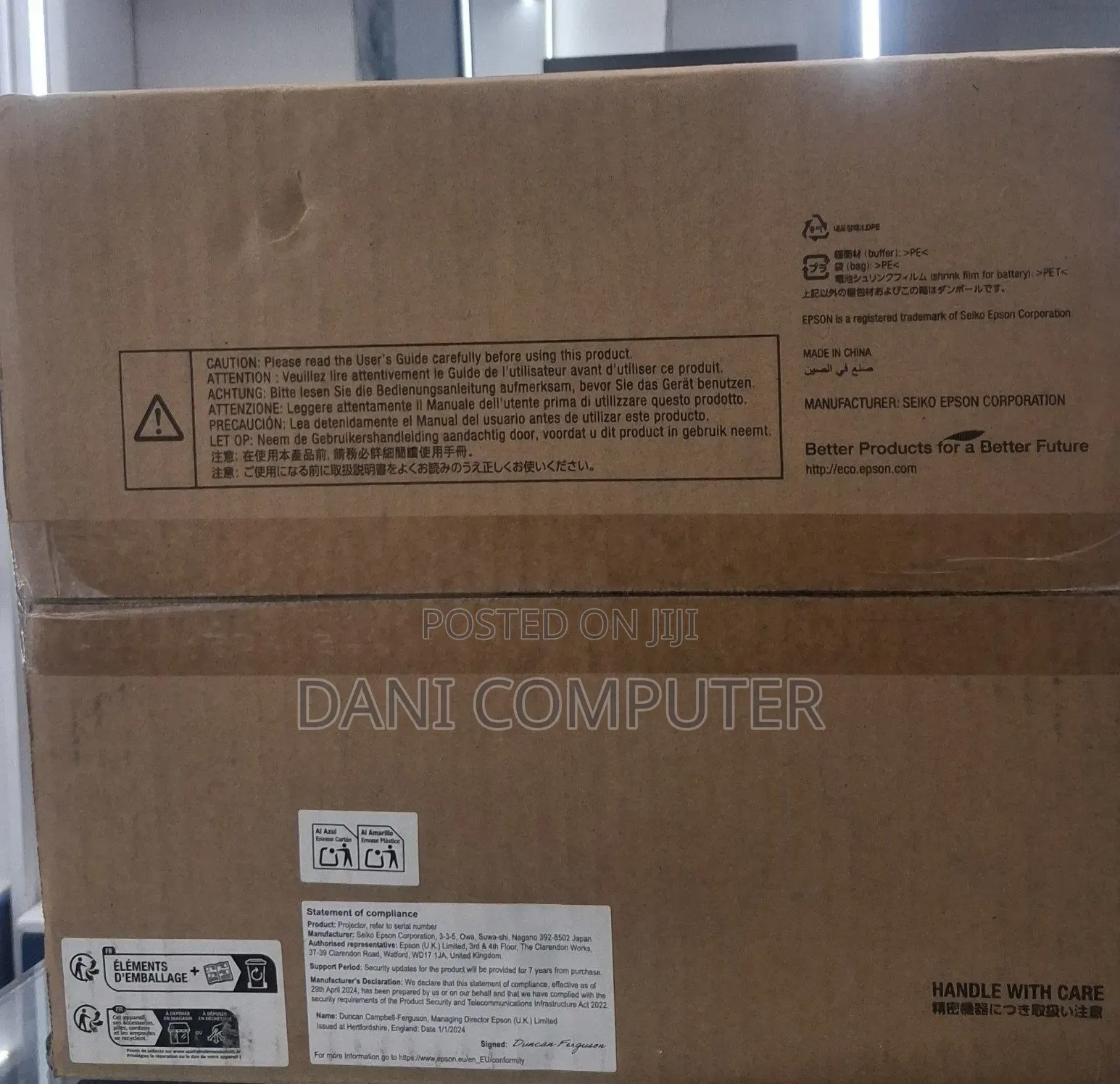 Brand New Packed With Cartoon Epson Projector Model : CO-W01 With