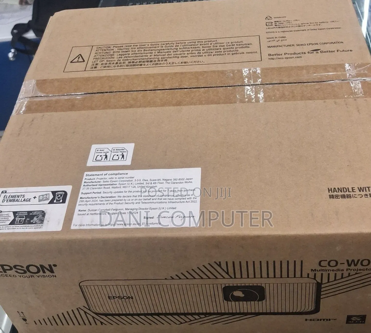 Brand New Packed With Cartoon Epson Projector Model : CO-W01 With