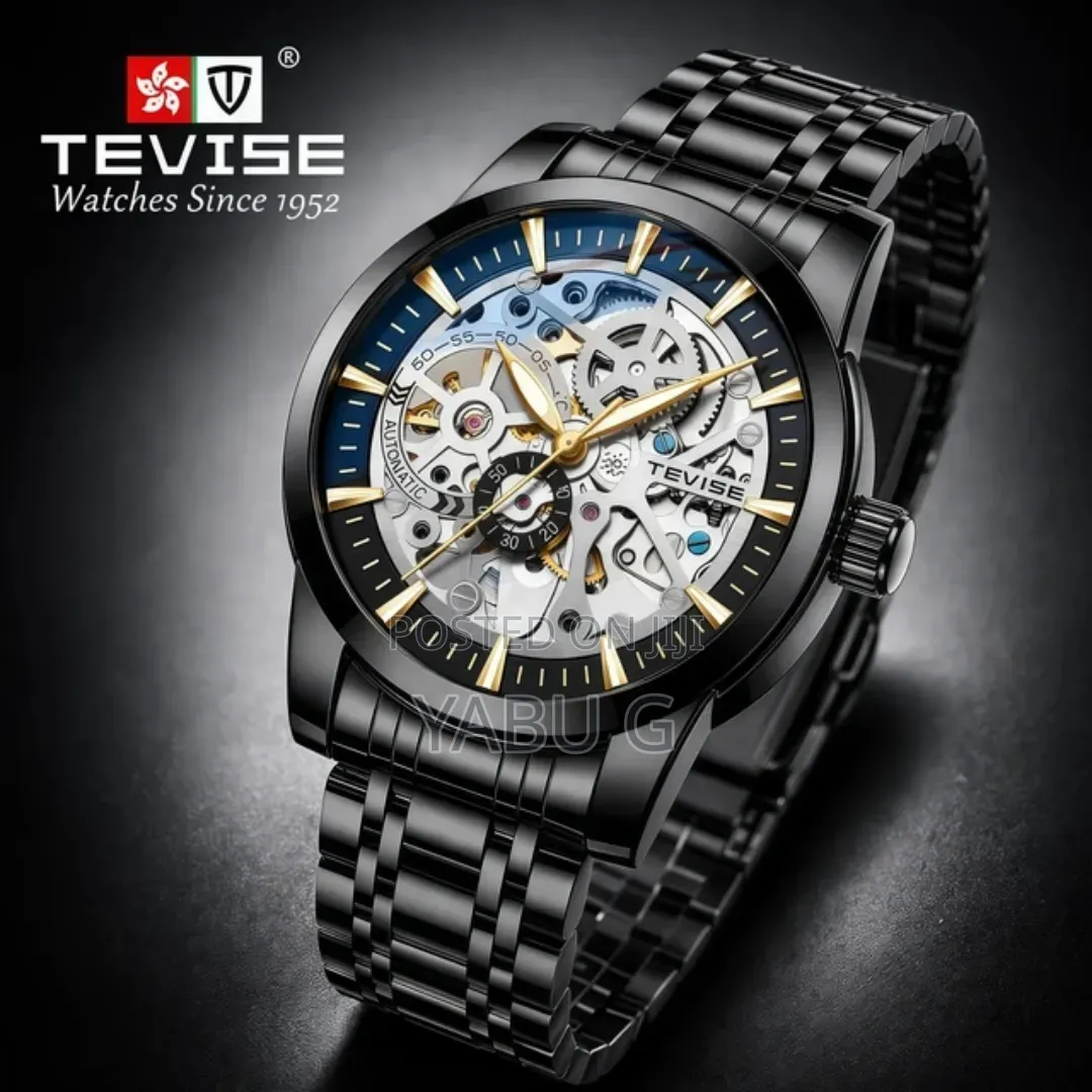 Tevise Luxury Men's Watch, Retro Carved ,Waterproof Hollow Men's