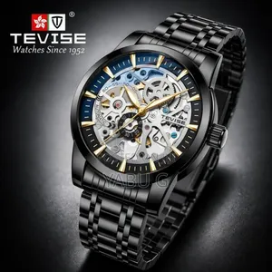 Tevise Luxury Men's Watch, Retro Carved ,Waterproof Hollow Men's