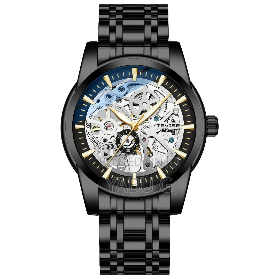Tevise Luxury Men's Watch, Retro Carved ,Waterproof Hollow Men's