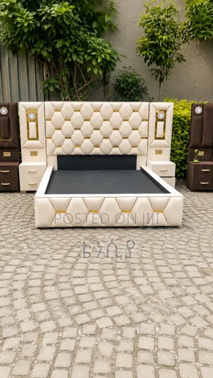 Luxury Velvet Bed With Built-in Nightstands