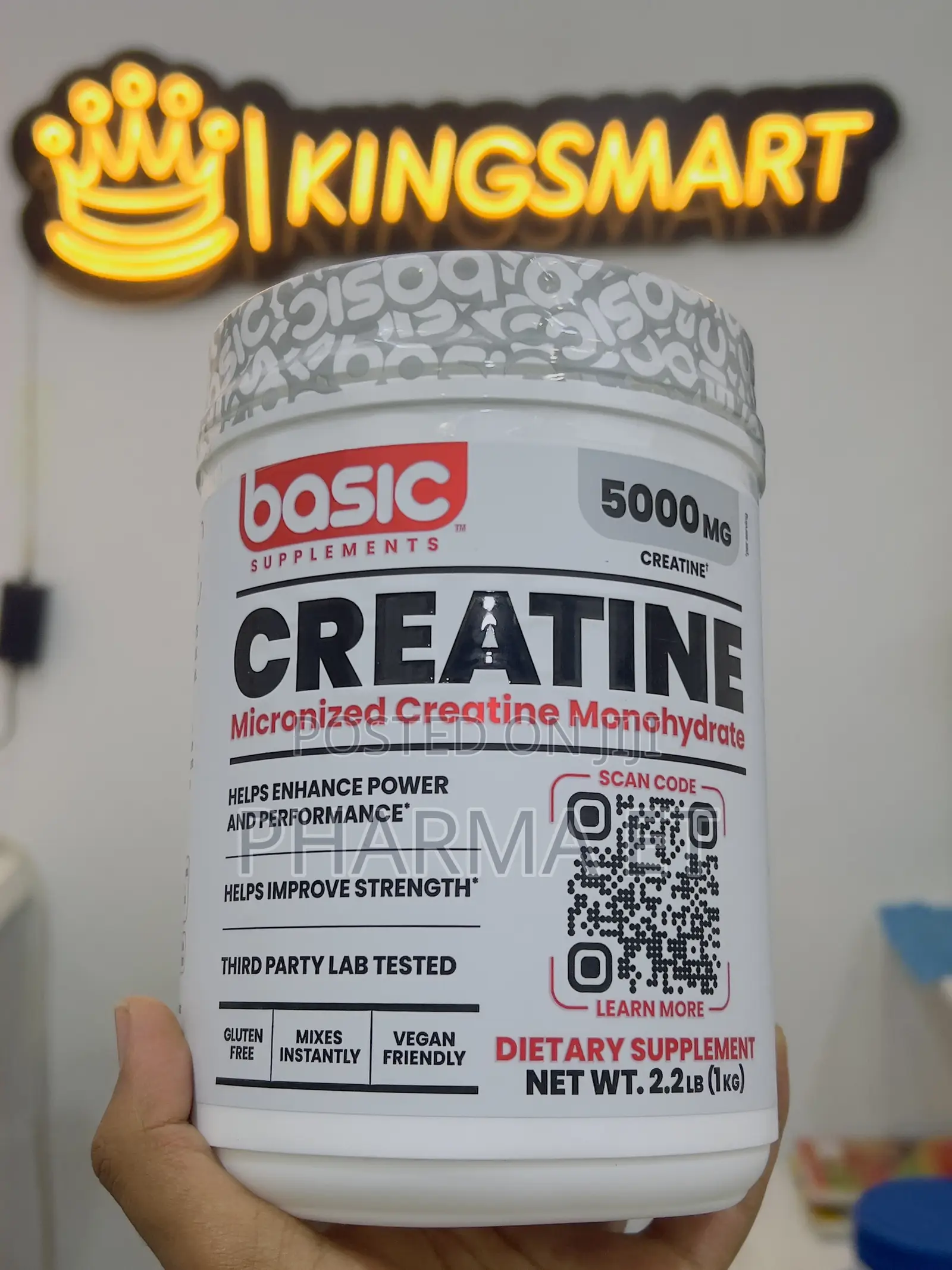 1killogram of Unflavored Creatine Monohydrate