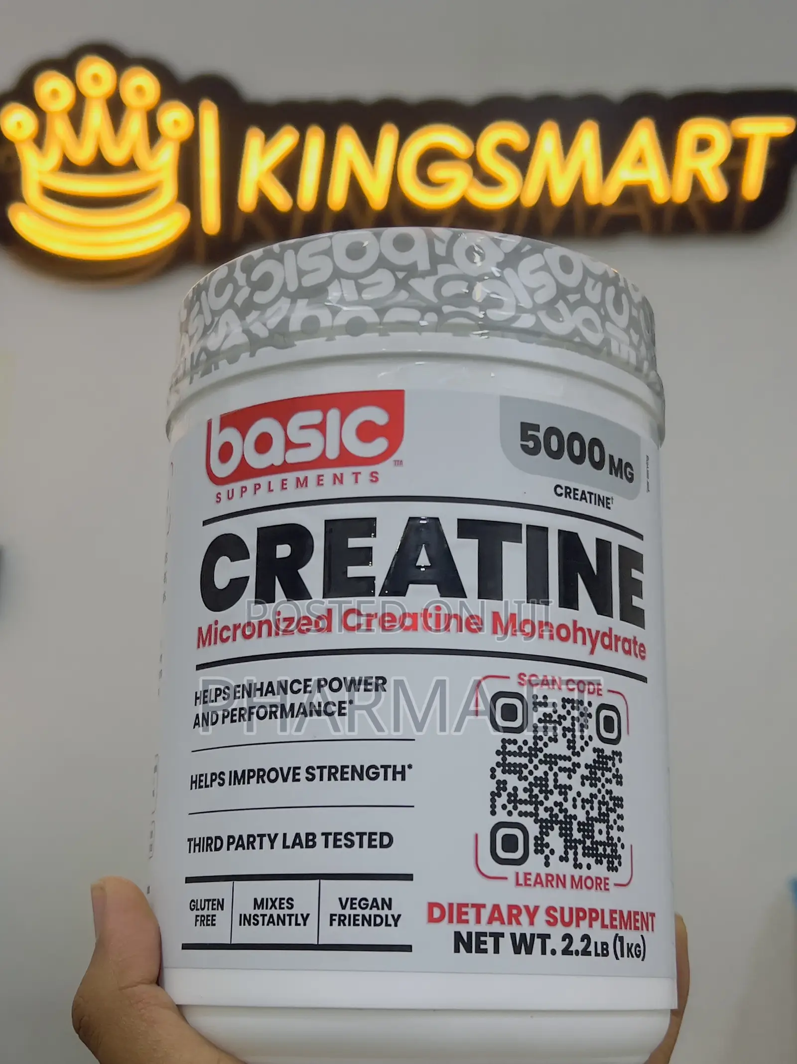 200 Servings Unflavored Creatine Monohydrate Basic