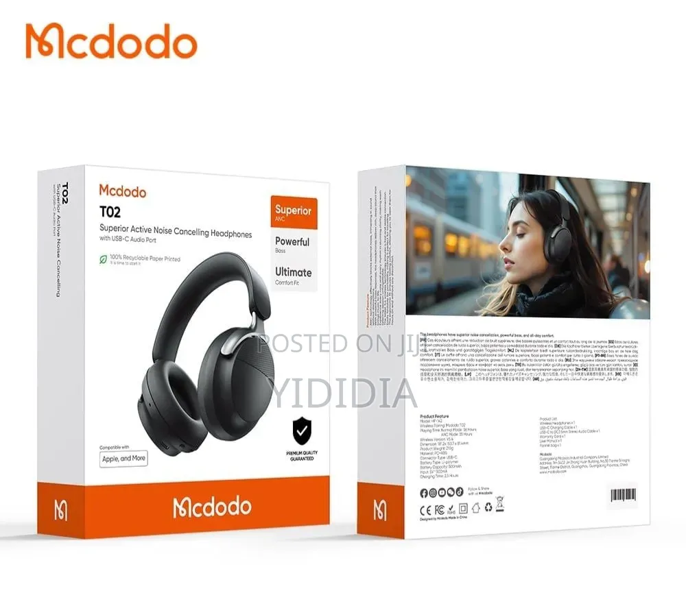 🔥 McDodo T02 Anc Wireless Headphones