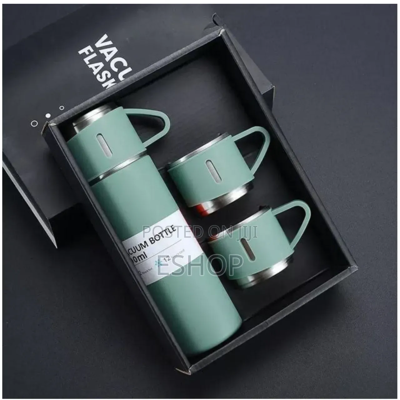 Flask and Two Cups Are Made From Food-Grade Stainless Steel
