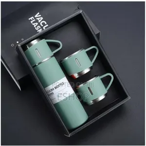Flask and Two Cups Are Made From Food-Grade Stainless Steel