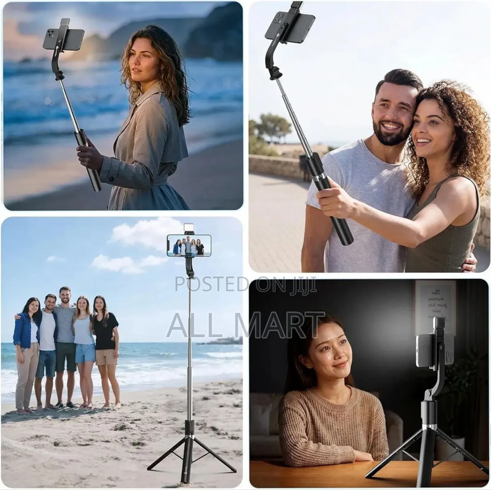 PLOKAMA T7 Pro Podcast Selfie Stick (With LED Light)