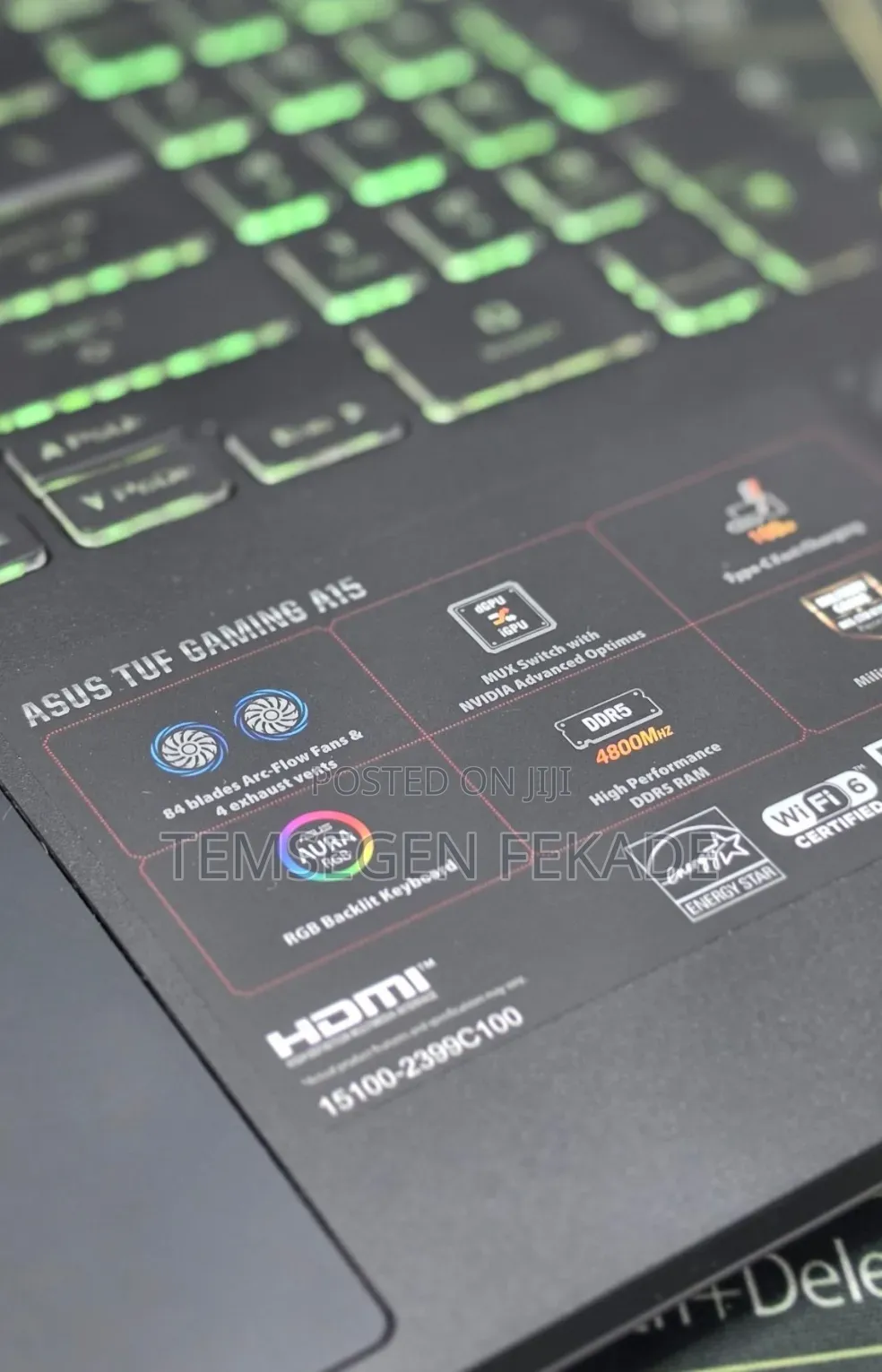 New Laptop Asus TUF Gaming A15 16GB AMD Ryzen 7 SSD 512GB