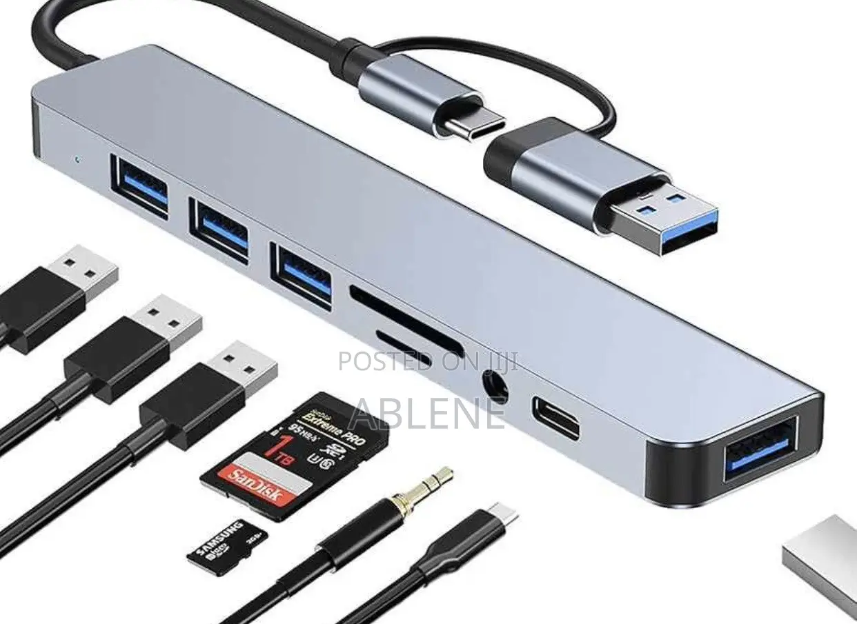8 in 1 USB and Type C Adapter