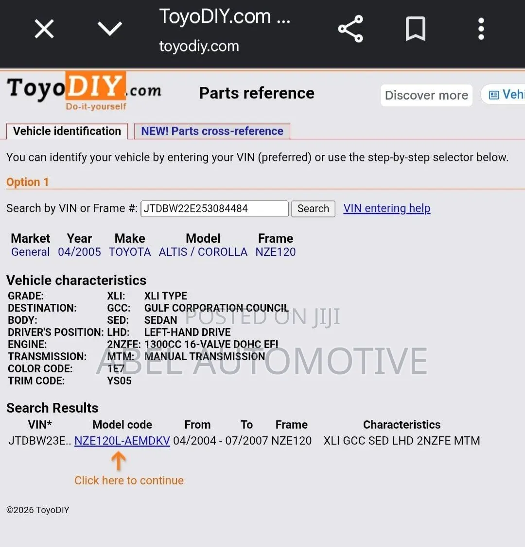 Toyota Corolla 2005 Silver