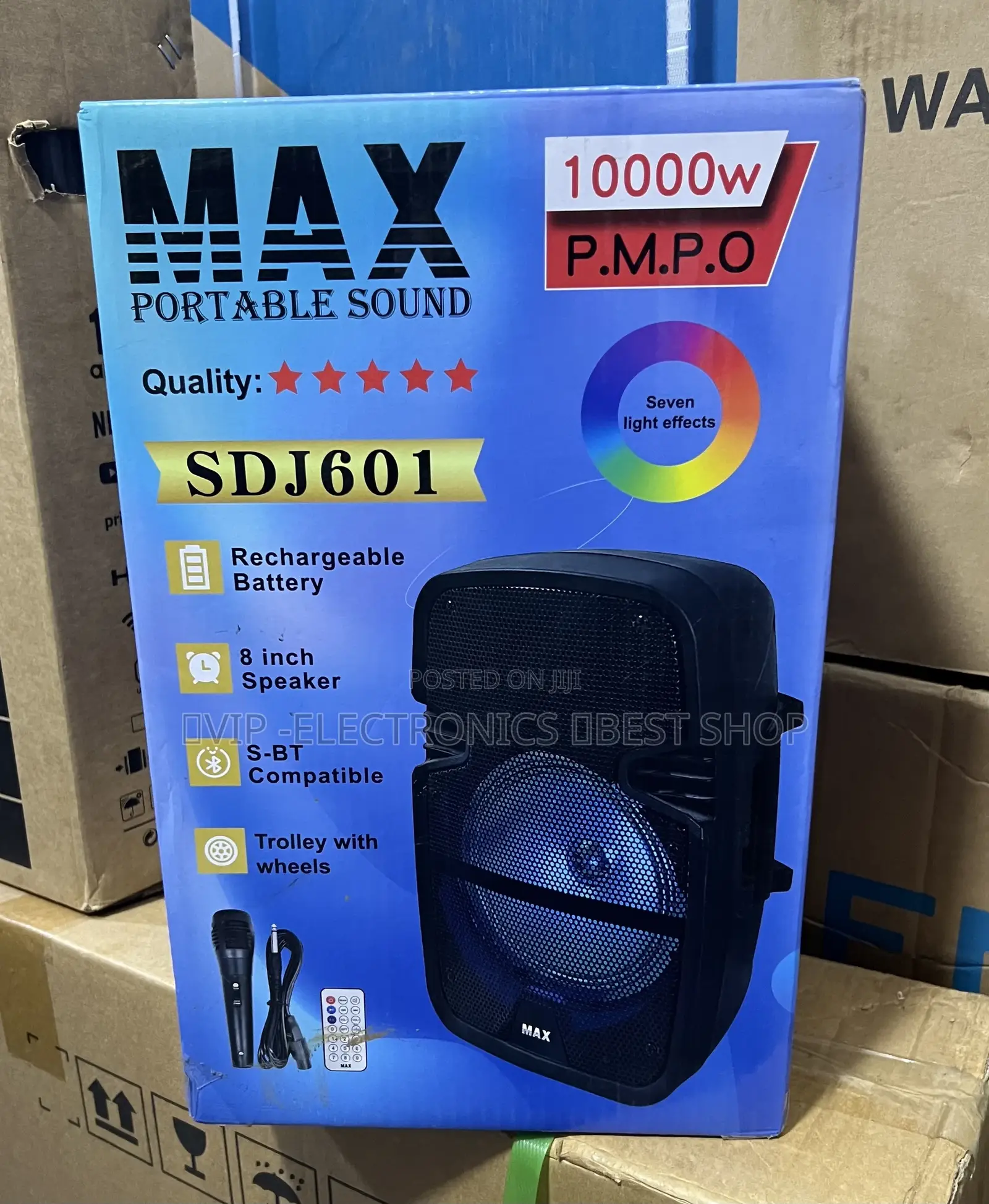 MAX Portable Sound Speaker – 10000W 8-Inch Speaker * Rechargeable