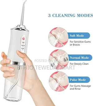 Portable Oral Irrigator ተንቀሳቃሽ ጥርስ ማፅጃ 4in1 Rechargeable Water Flosser