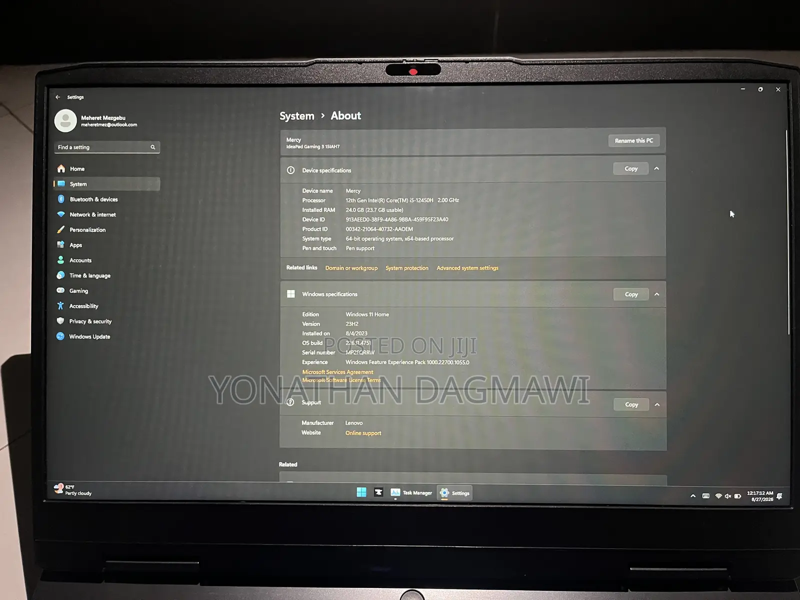 New Laptop Lenovo Ideapad Gaming 3 24GB Intel Core i5 SSD 1T