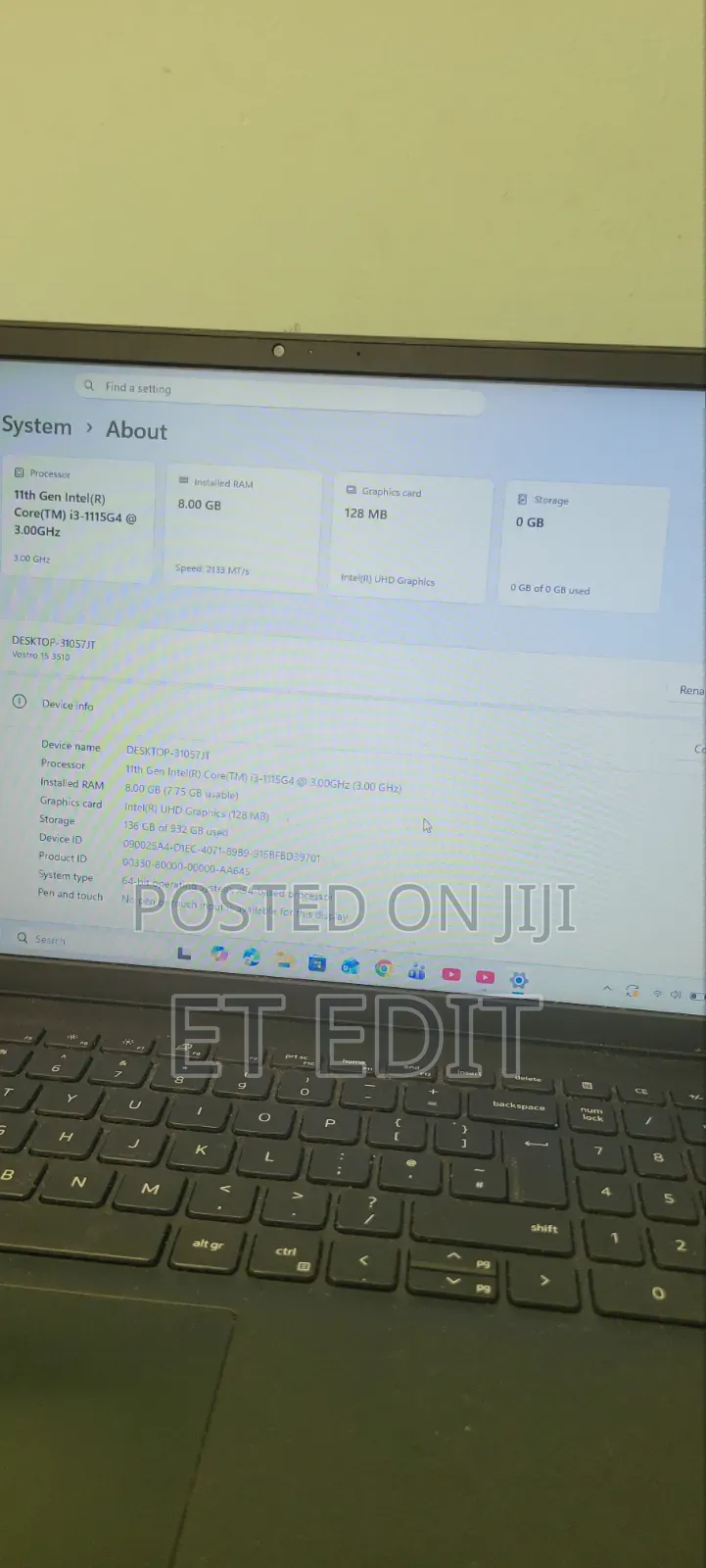 Laptop Dell Vostro 15 3510 8GB Intel Core i3 HDD 1T