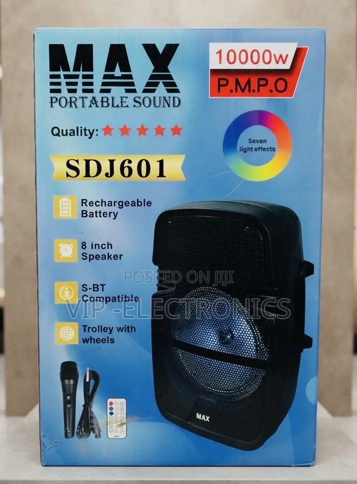 MAX Sound Speaker  8” Inch Portable  – 10000W PMPO