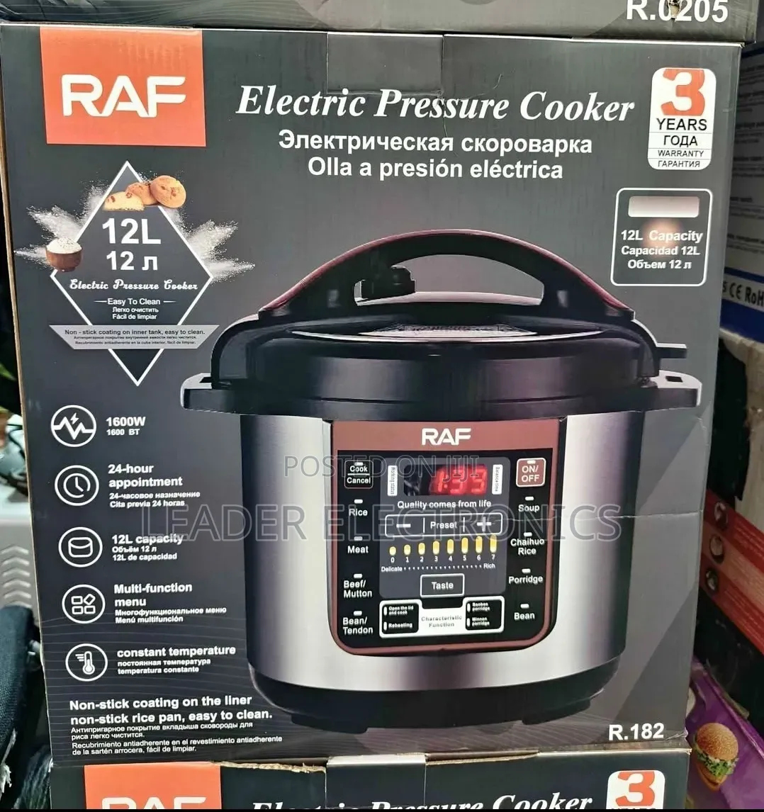 Raf Electric Pressure Cooker 12L – Large Capacity | Powerful