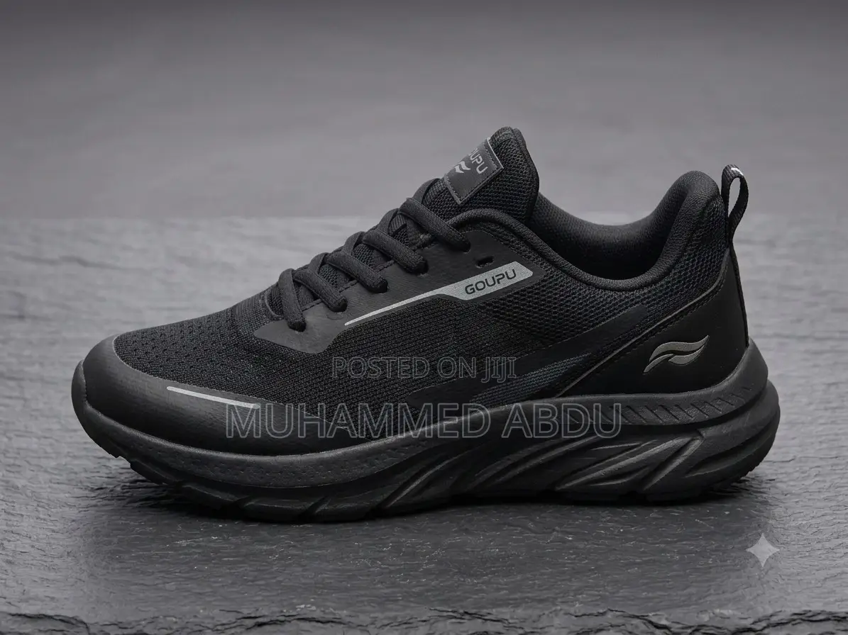 Men’s Performance Triple-Black Stealth Athletic Sneakers - Brand New