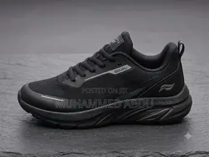 Men’s Performance Triple-Black Stealth Athletic Sneakers - Brand New