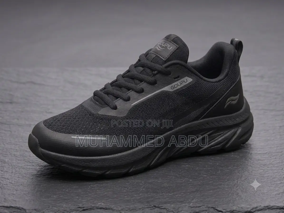 Men’s Performance Triple-Black Stealth Athletic Sneakers - Brand New