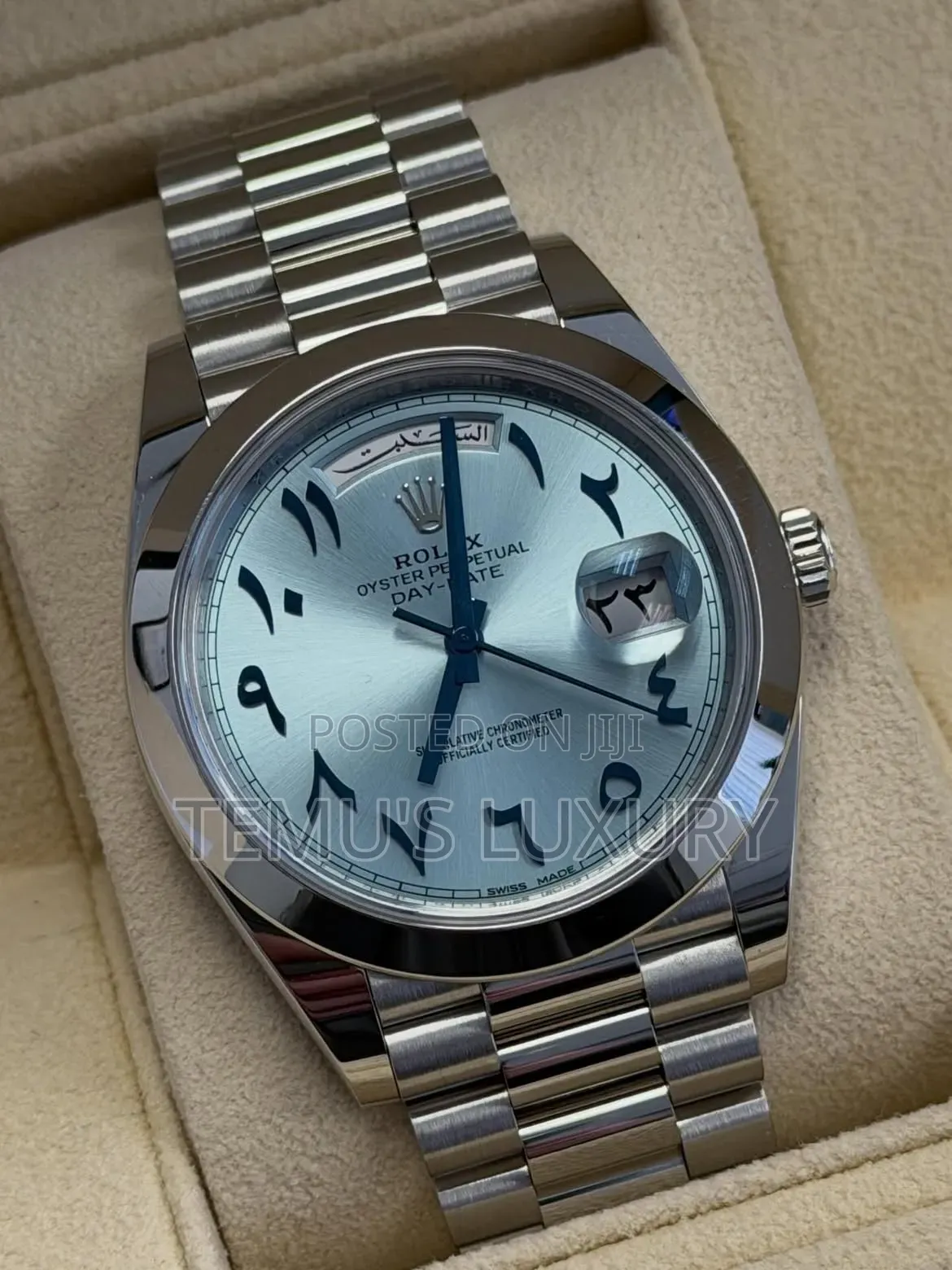 Rolex Day-Date 40 Featuring a Striking Eastern Arabic Numerals.