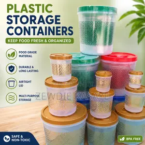 Dynasty Round Printed Airtight Plastic Containers 9 PCS Set