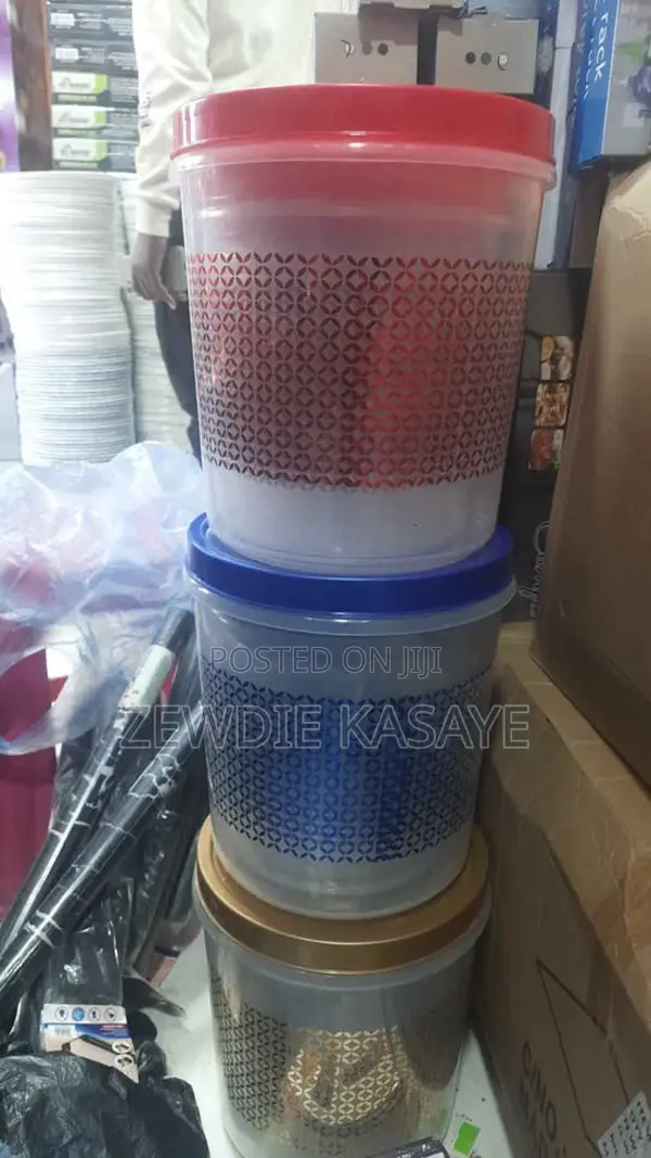 Dynasty Round Printed Airtight Plastic Containers 9 PCS Set
