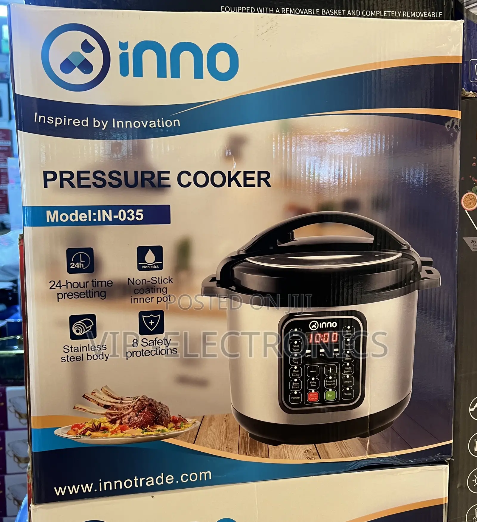 Inno Electric Pressure Cooker 12L– Stainless Steel Body, Non-Stick