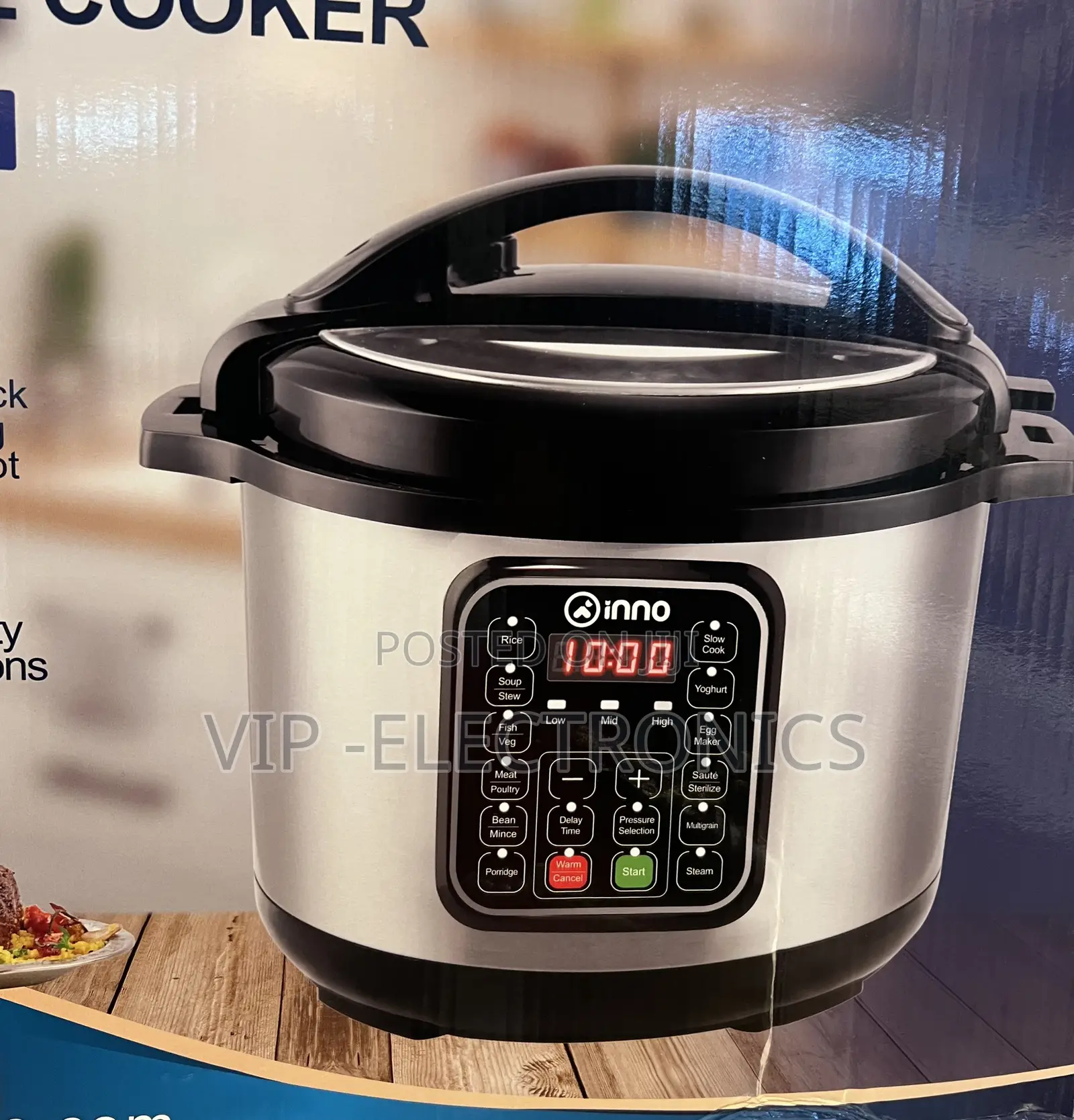 Inno Electric Pressure Cooker 12L– Stainless Steel Body, Non-Stick
