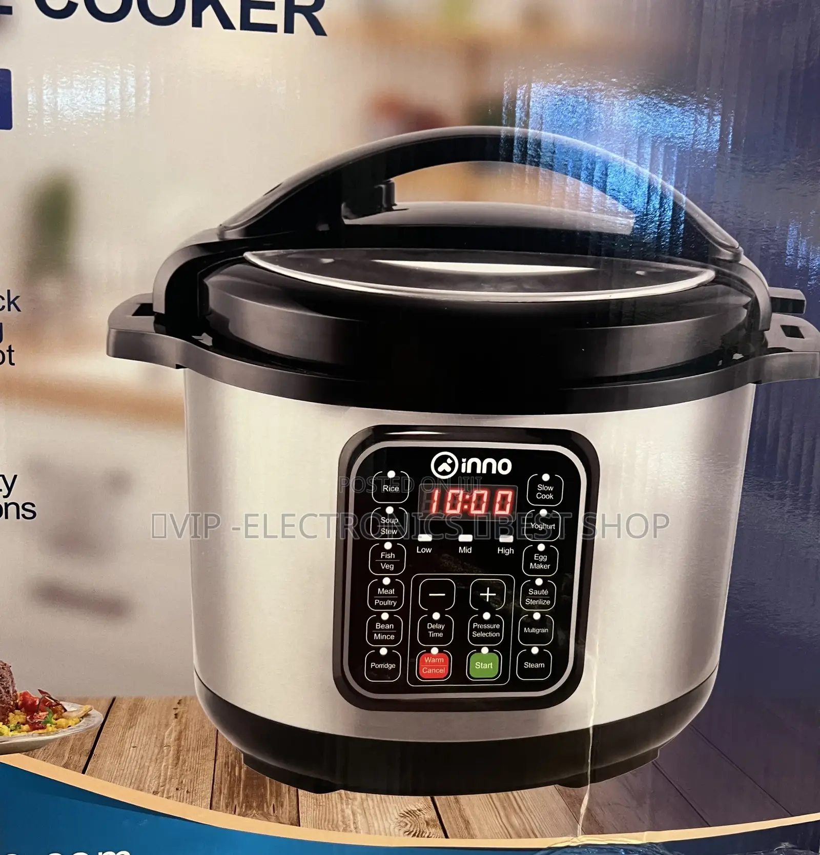 Inno Electric Pressure Cooker 12L– Stainless Steel Body, Non-Stick