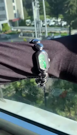 Green+silver Band Watch