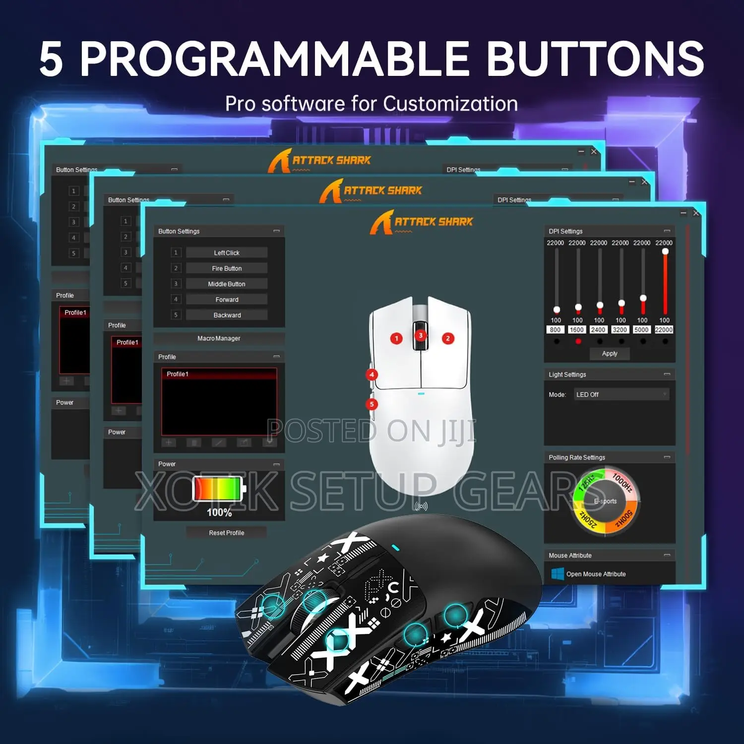 Attack Shark X11 Black Wireless Mouse - Super Lightweight Gaming Mouse