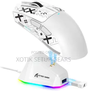 Attack Shark X11 White Wireless Mouse-Gaming Mouse-W/Out Charging Dock