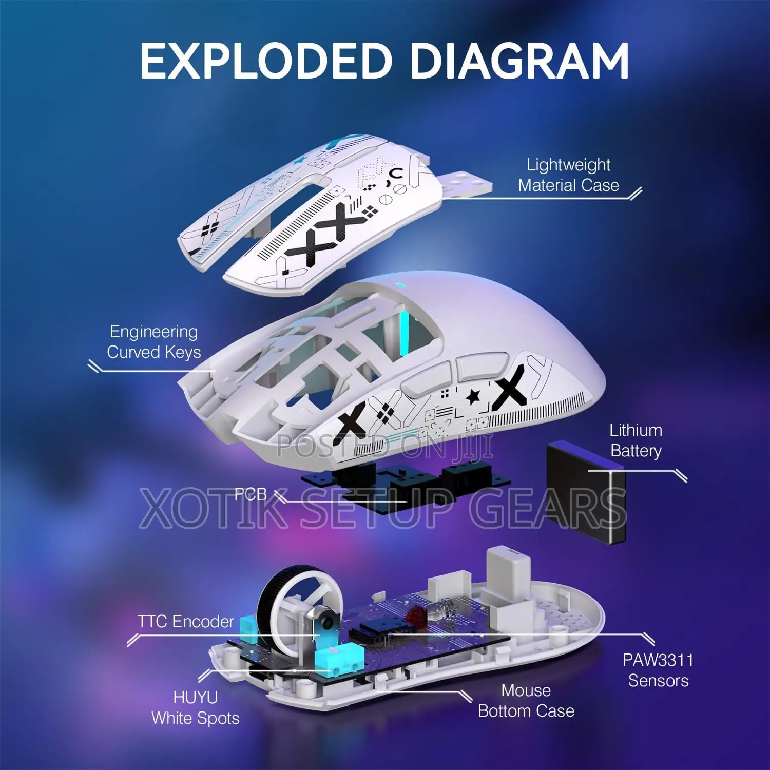 Attack Shark X11 White Wireless Mouse-Gaming Mouse-W/Out Charging Dock