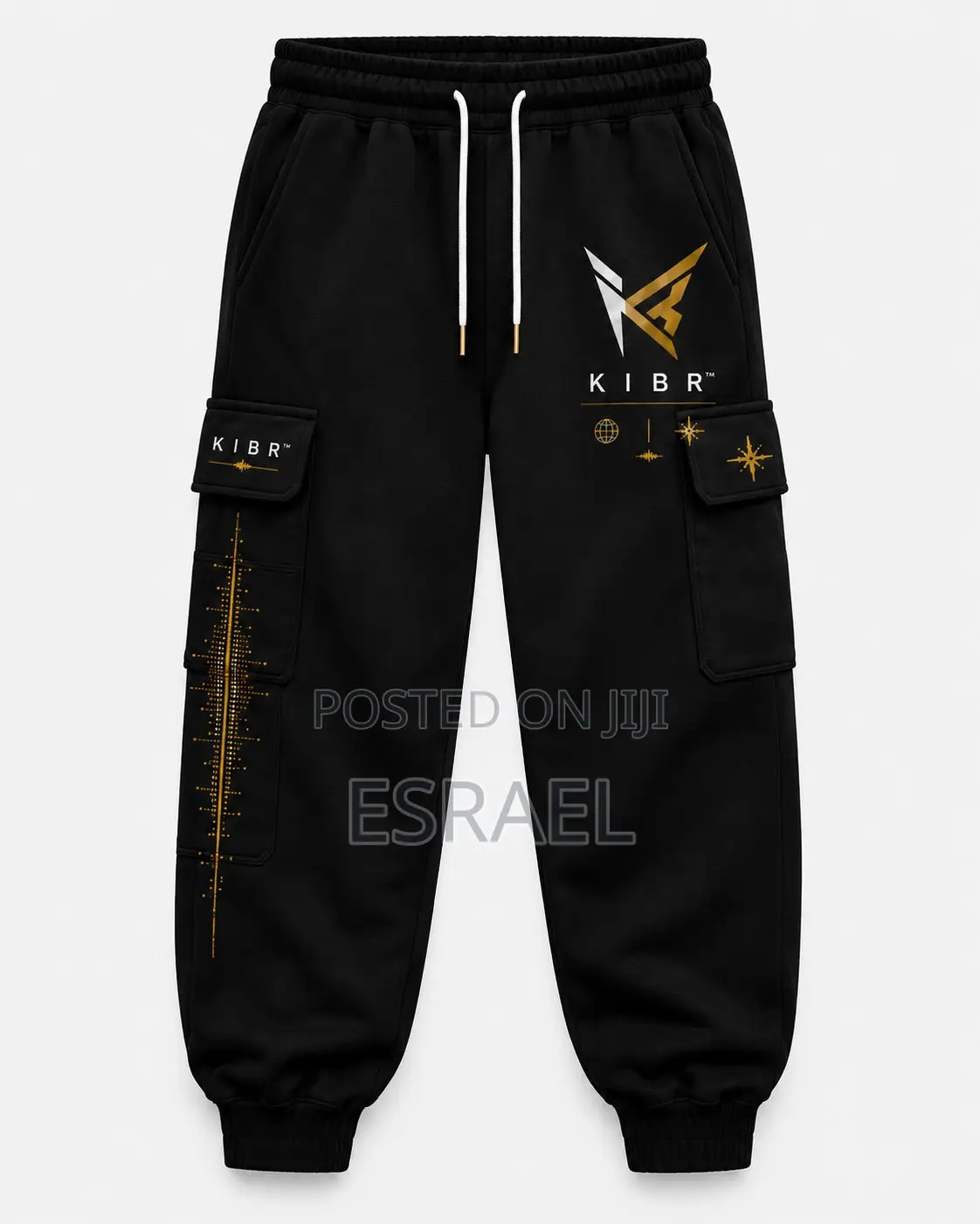 KIBR Premium Black Cargo Baggy Trousers