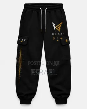 KIBR Premium Black Cargo Baggy Trousers