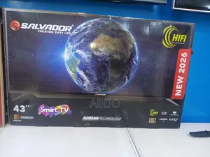 Salvadoor Smart  Led 4K TV 43 Inch Doubel Gelass 2026 Model Hifi Speak