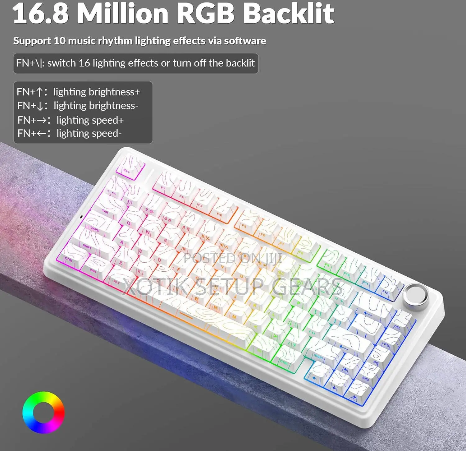 Aula F75 Pro White Topographic Mechanical Keyboard - Gaming Keyboard