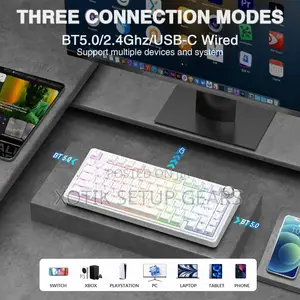 Aula F75 Pro White Topographic Mechanical Keyboard - Gaming Keyboard