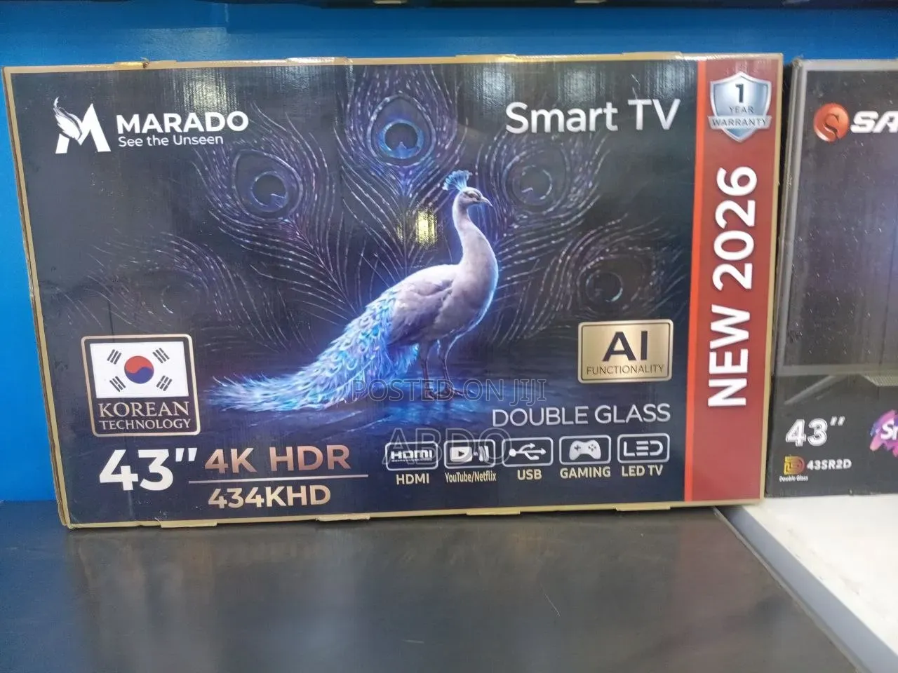 Marado Smart Led 4K TV 43 Inch Doubel Gelass Adis 2026 Hifi