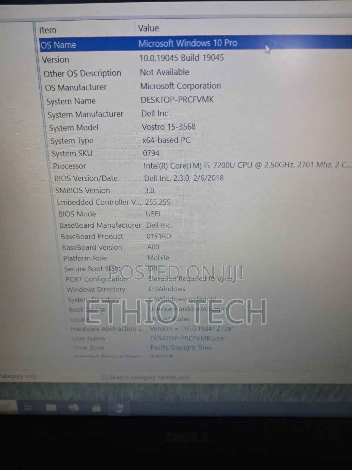 Laptop Dell Vostro 15 3568 8GB Intel Core i5 HDD 500GB